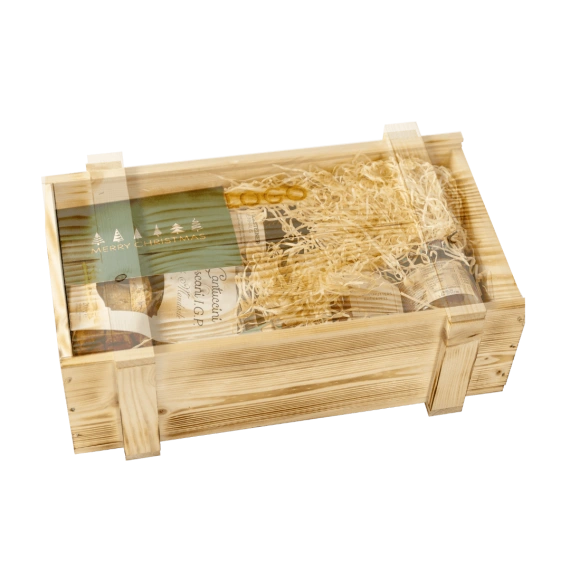 Jubil&auml;umsgeschenk in einer Holzkiste