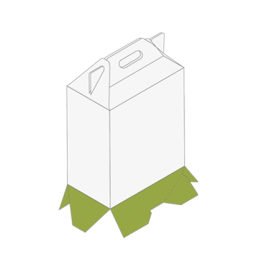 Carry handle box with crash lock base Carry handle box with crash lock base
