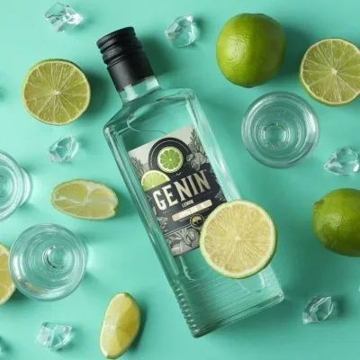 Gin bottle labels
