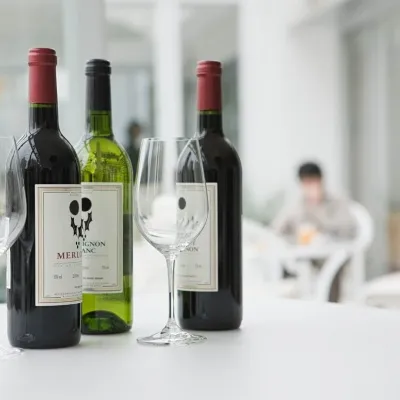 Wine labels from textured paper Wine labels from textured paper