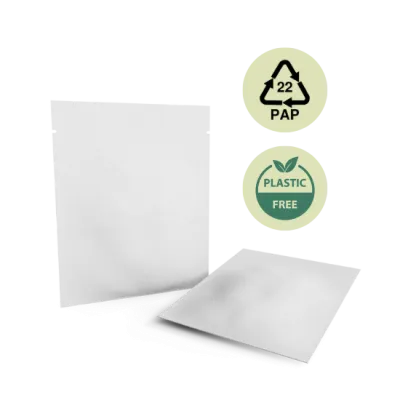 Flachbeutel - Papier weiß - mit Barriere