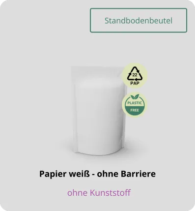Standbodenbeutel Weiß ohne Barriere