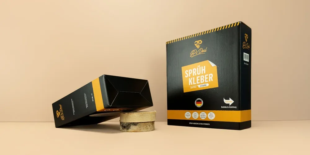 Folding boxes with snap lock base in dark design Folding boxes with snap lock base in dark design