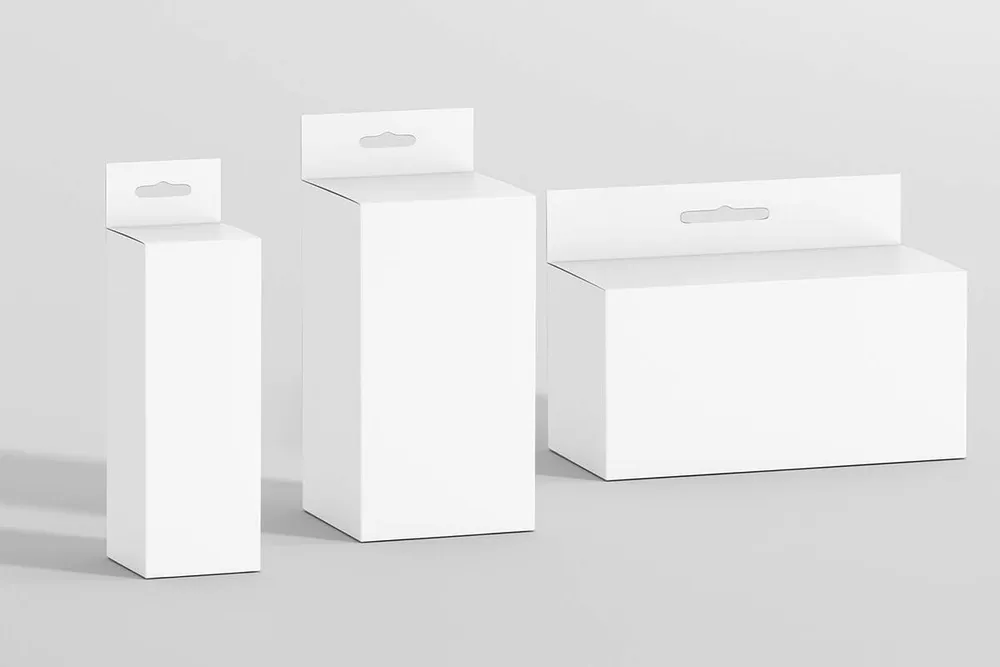 three unprinted hanging boxes of different sizes three unprinted hanging boxes of different sizes