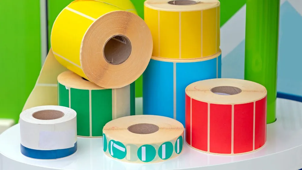 Variety of blank label materials Variety of blank label materials