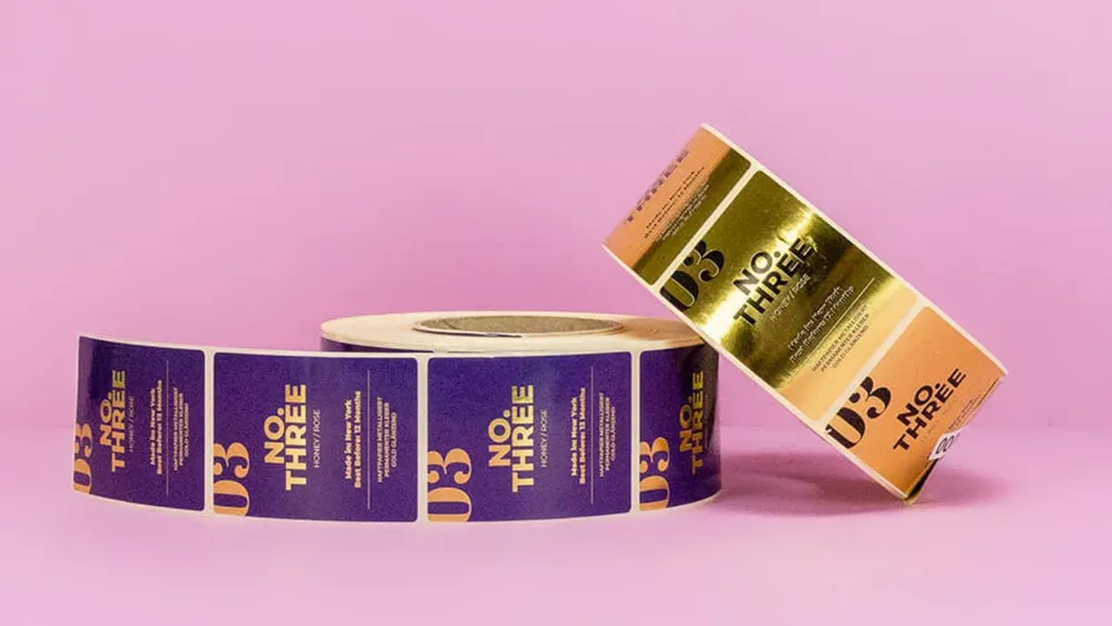 Finished tin labels Finished tin labels
