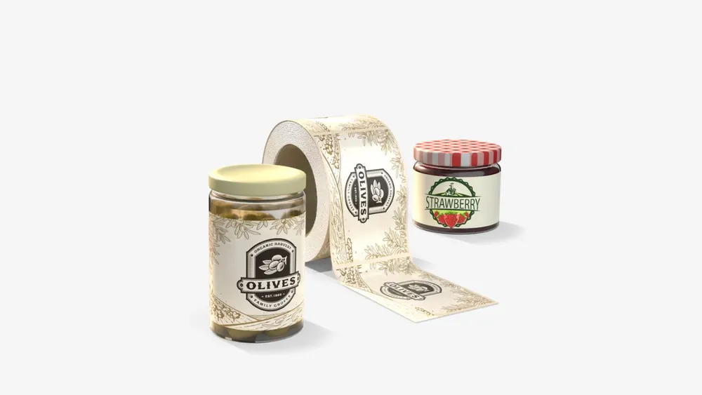 Labels on jars Labels on jars
