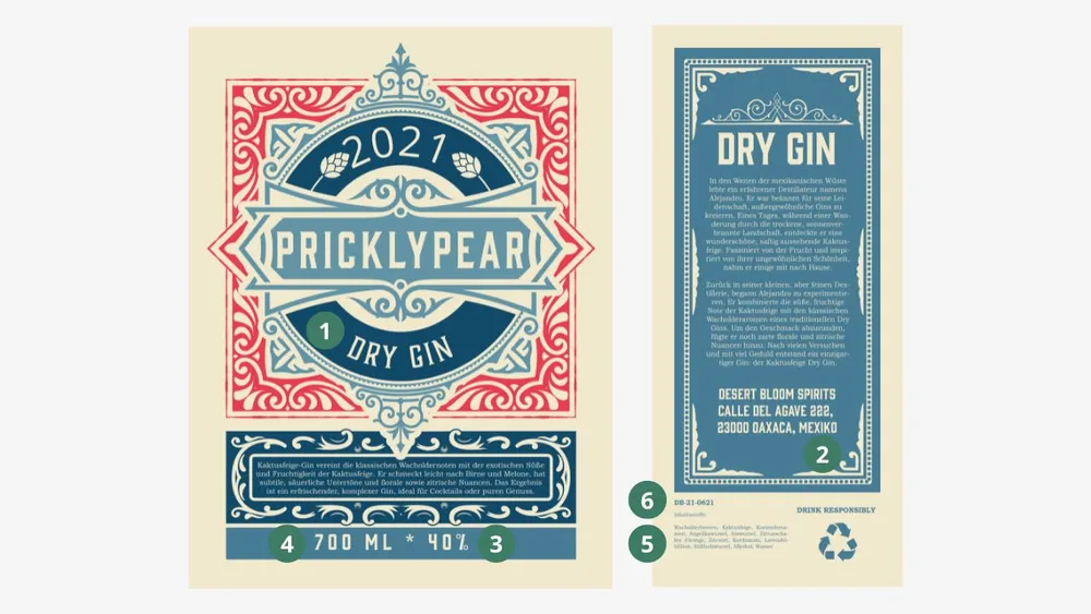 Linee guida per le etichette dei gin