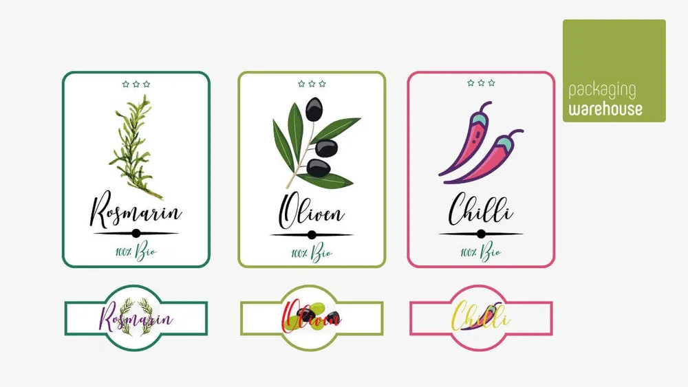 Various design options for labels