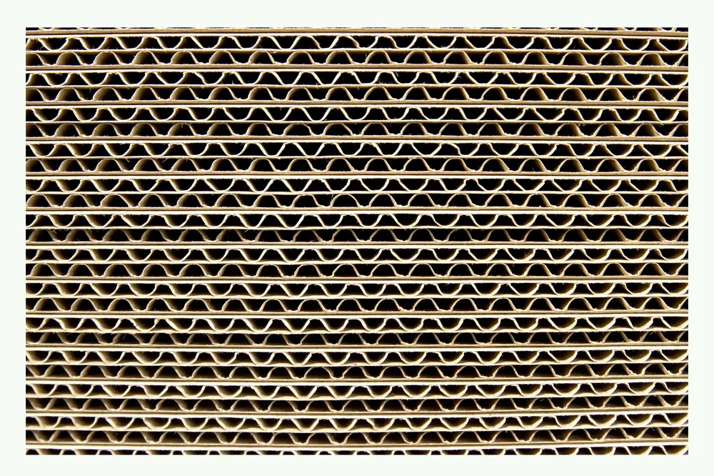 Close-up of corrugated cardboard structure Close-up of corrugated cardboard structure