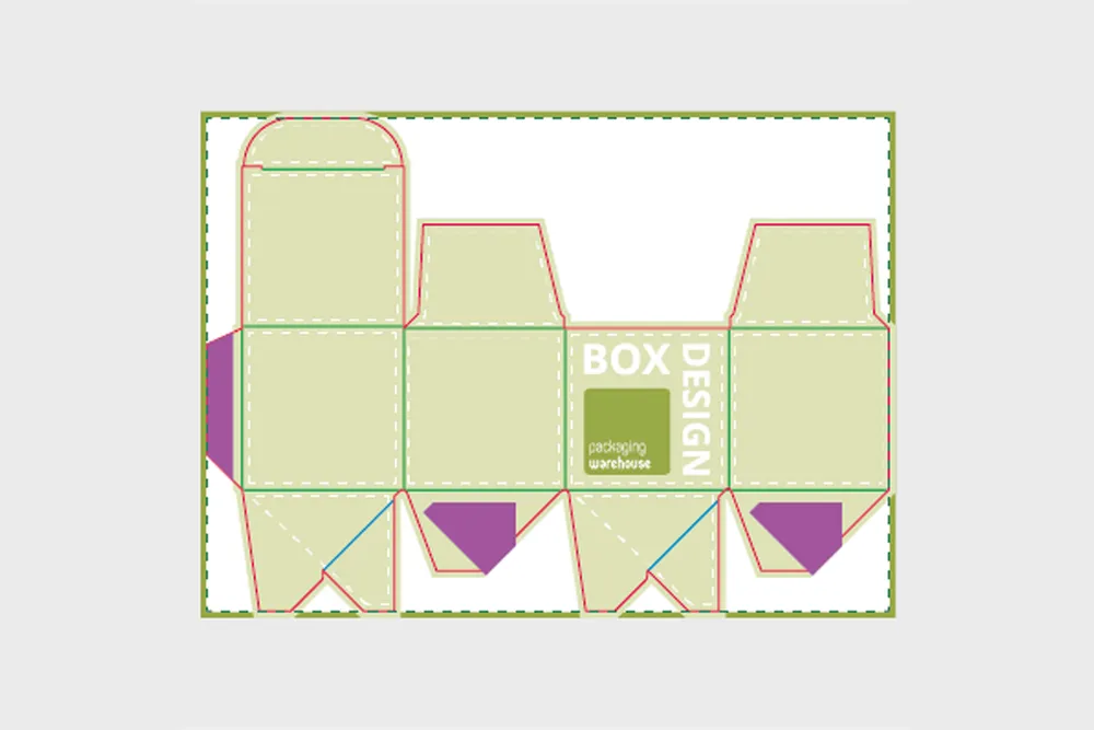 Folding box Template for a folding box