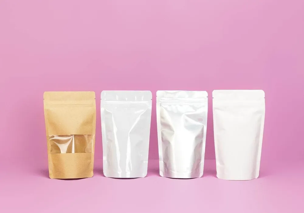 Different materials for stand-up pouches Different materials for stand-up pouches
