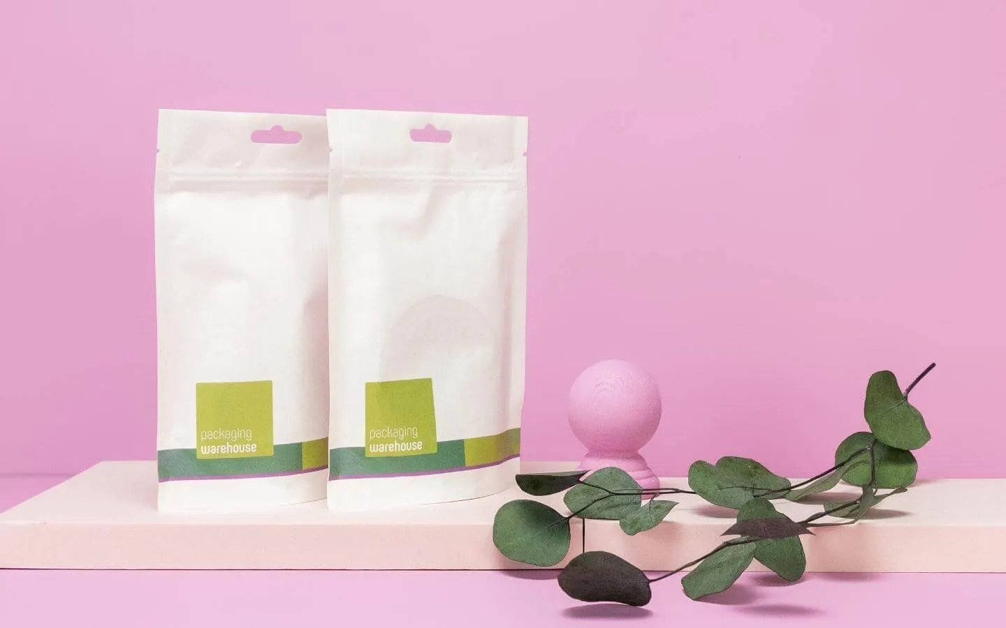 Flat Pouches made of white unbleached paper Flat Pouches made of white unbleached paper