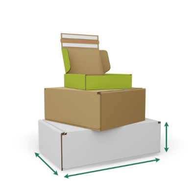 Klappdeckelkarton mit Klebestreifen - freies Format