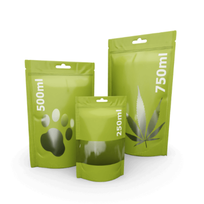 Standbodenbeutel mit Fenster - feste Beutelgrößen