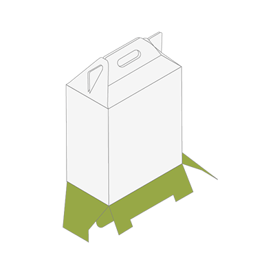 Carry handle box with snap lock base