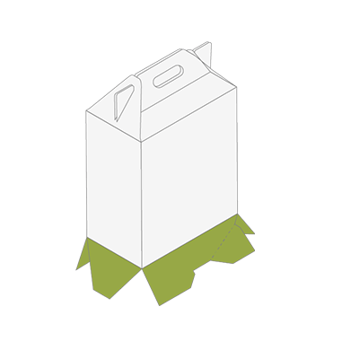 Carry handle box with crash lock base