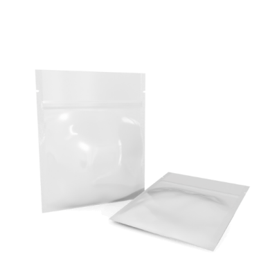 Flat pouch made of white PET/PE film