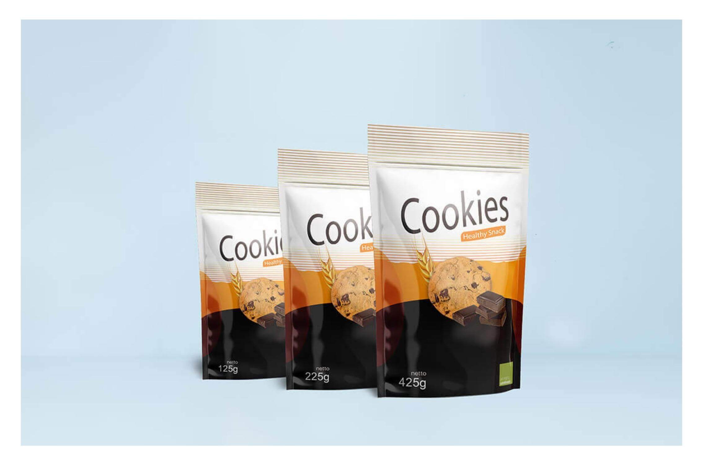 Verschieden große Beutel für Cookies