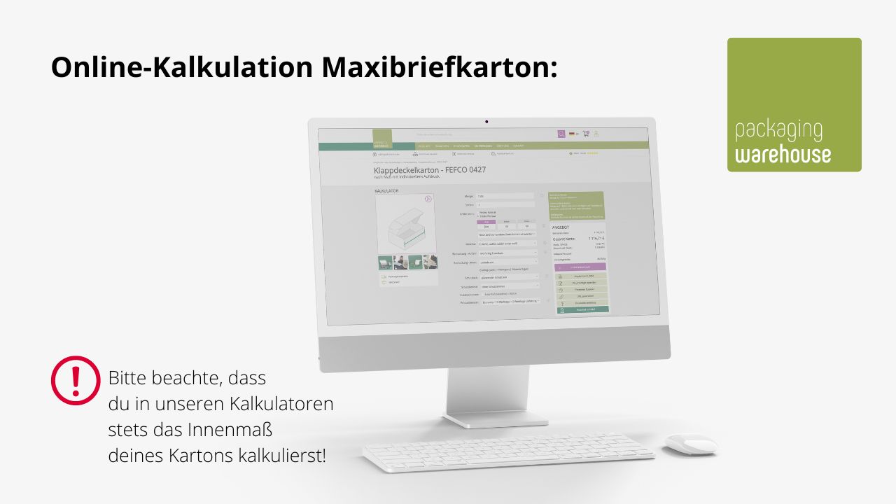 Maxibriefkarton Kalkulation