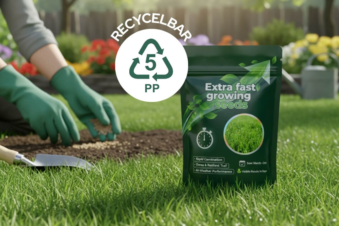 Standbodenbeutel für Grassamen recycelbar