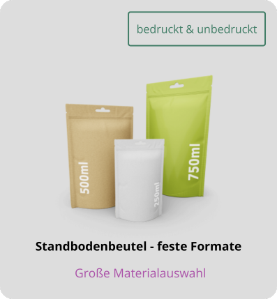 Standbodenbeutel feste Formate