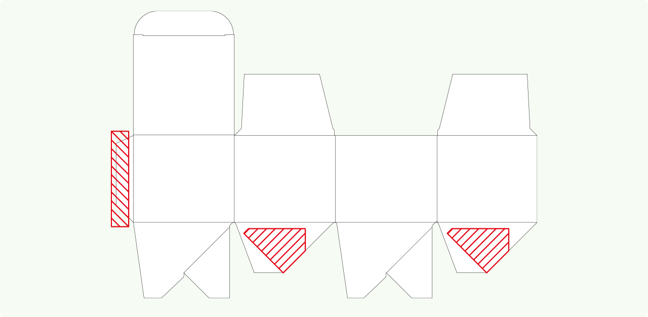 Folding box with adhesive tabs