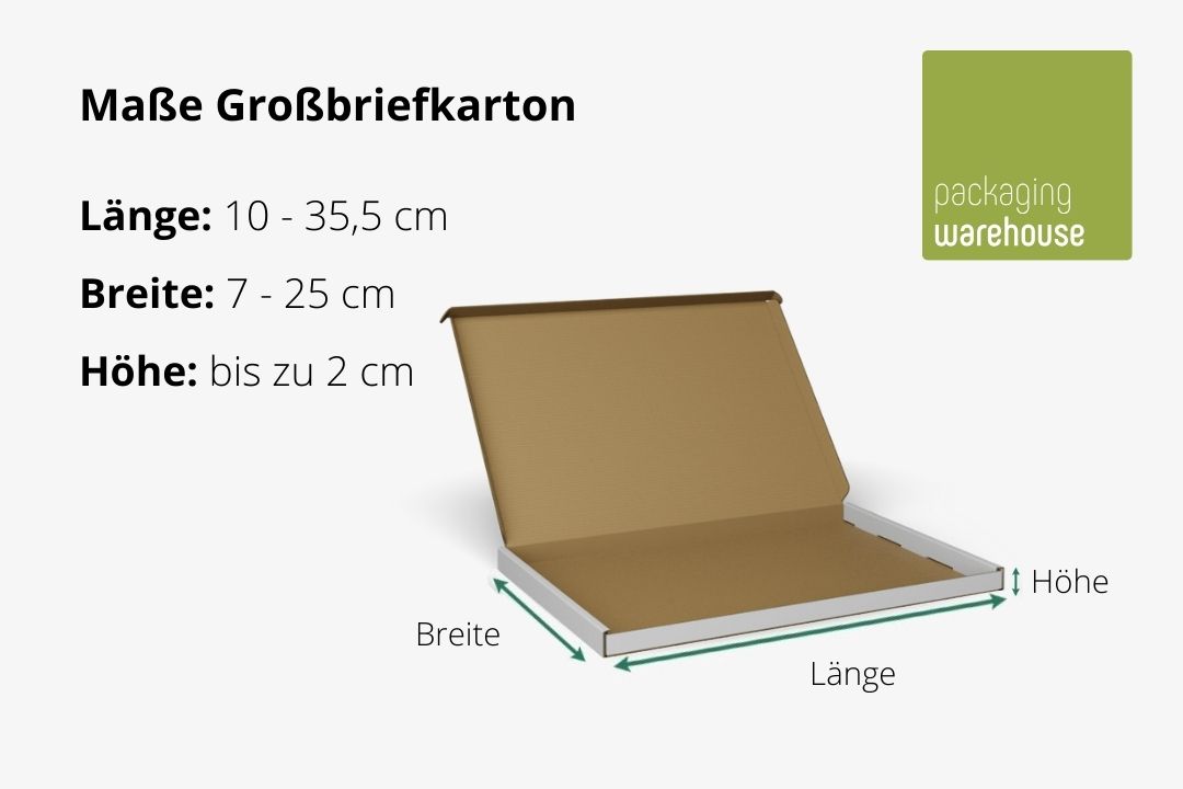 Infografik: Maße Großbriefkarton