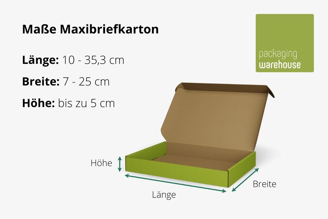 Maxibrief - mögliche Größen