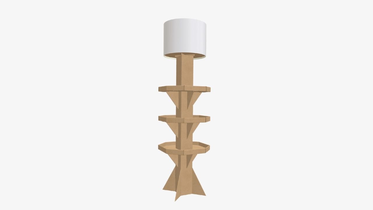 Werbesäule Lampe Wellpappe